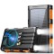 Baterie Externa Solara Linomag&reg;, Power Bank 30000 mAh, 4 cabluri, 4 porturi, Incarcare wireless, Busola &amp; Lanterna incorporate, Incarcare rapida, Wate