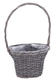 Ghiveci flori lemn salcie gri 30 x 22 x 49 cm