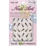 Sticker 3D nail art - flori cu pietre colorate