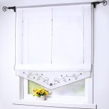 Perdea romană Voile cu panglică, cu șnur și broderie, voal &ndash; Gri 100x140cm