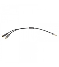 Cablu adaptor 3.5 mm Jack 4 pini - 2x Jack 3.5 mm STEREO 20cm foto