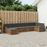 vidaXL Set de canapele de exterior cu pernă 7 pcs Natural și Antracit 3383620