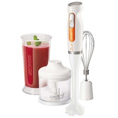 Set blender de mana Sencor 600W cu tocator 500 ml si tel, 2 viteze, alb