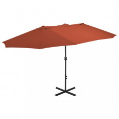 vidaXL Umbrelă de soare exterior stâlp aluminiu, cărămiziu, 460x270 cm