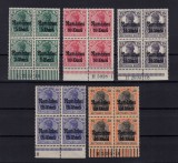 ROMANIA 1918 OCUPATIA GERMANA SUPRATIPAR GOTIC SERIE BL 4 CU HAN MNH