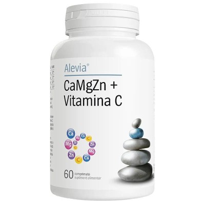 Supliment Alimentar CaMgZn cu Vitamina C 60 comprimate Alevia foto