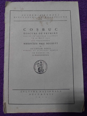 COSBUC sedinta solemna 1923 Presedenta MAIESTATII SALE REGELE-de Octavian GOGA foto