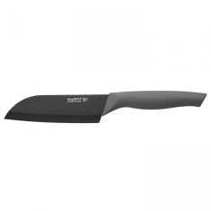 Cutit Santoku Flux, 14cm, teaca de protectie, Otel, Negru