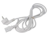 Cablu CEE 7/7 unghi, ştecăr IEC C13 mamă PVC 3m alb