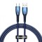 CABLU alimentare si date Baseus Glimmer, Fast Charging Data Cable pt. smartphone, USB la USB Type-C 100W, 1m, albastru &quot;CADH000403&quot; (timbru verde 0.08