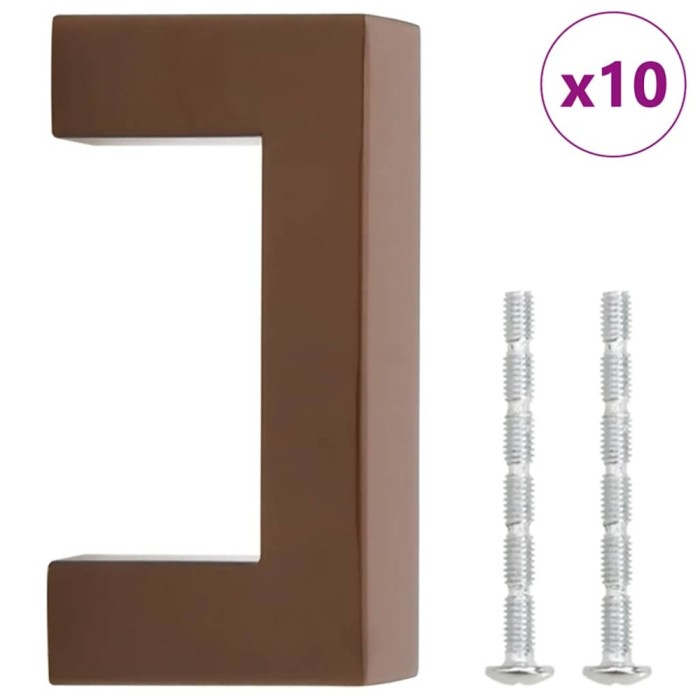 Manere de dulap, 10 buc., bronz, 64 mm, otel inoxidabil