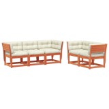 Set mobilier de gradina cu perne, 5 piese, lemn masiv de pin