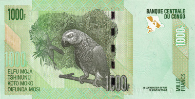 Bancnota CONGO D.R. 1000 Franci 2013-2022, necirculata foto