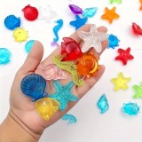 Set 35 figurine vietati marine pentru proiecte DIY,plastic,multicolor,3-7 cm