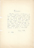 A3253N Document scris și semnat olograf de Liviu Călin referitor la I D Teodorescu, 1969