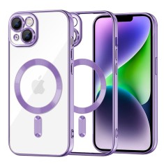 Husa premium iPhone 14 Plus Techsuit Luxury Crystal MagSafe, mov foto