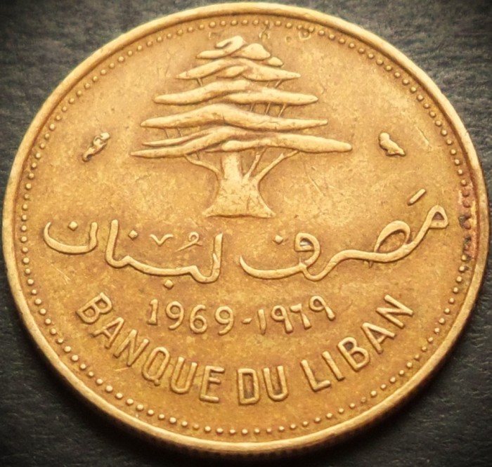 Moneda exotica 10 PIASTRES - LIBAN, anul 1969 * cod 5131 B = excelenta