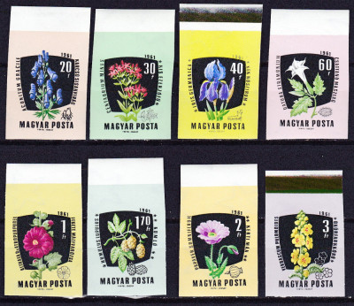 DB1 Flora Plante Medicinale Flori Ungaria 1961 8 v. NDT MNH foto