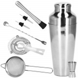 Cumpara ieftin Kit pentru barmani, cocktail shaker, inox, set 8 piese, 550 ml, Springos