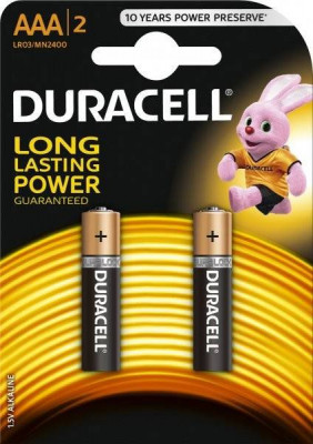 Baterii alcaline AAA R03 DURACELL BASIC 2buc/blister foto