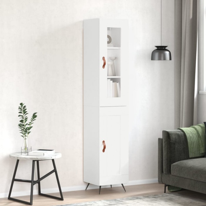 Gossi dulap inalt, alb, 34,5x34x180 cm, lemn prelucrat