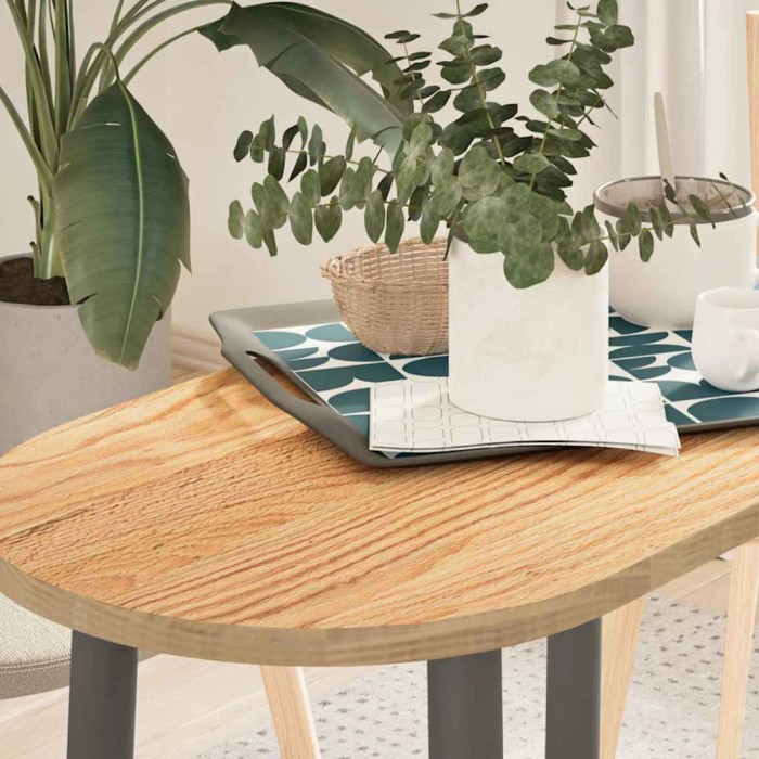 vidaXL Blat de masă 80x40x2 cm lemn masiv de stejar oval