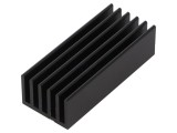 Radiator extrudat cu aripioare negre 50mm x 21mm x 14mm