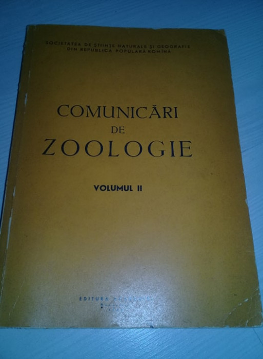 COMUNICARI de ZOOLOGIE,Vol.2,1963,ed.Academiei,Soc.de Stiinte naturale/geografie