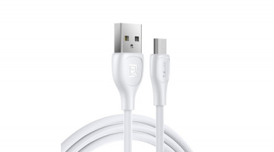 Remax Lesu Pro USB - cablu de &amp;icirc;ncărcare a datelor micro USB, 480 Mbps, 2,1 A, 1 m, alb (RC-160m-white) foto