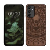 Husa Kwmobile pentru Samsung Galaxy A15 5G, Maro inchis, Lemn, KWM000021PM002C, Silicon, Carcasa