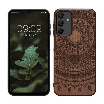Husa Kwmobile pentru Samsung Galaxy A15 5G, Maro inchis, Lemn, KWM000021PM002C foto