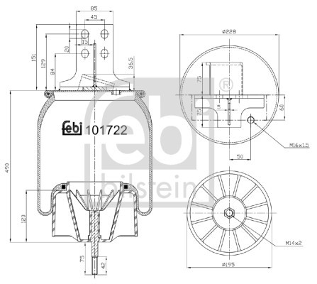 FEBI BILSTEIN 101722 Burduf, suspensie pneumatica