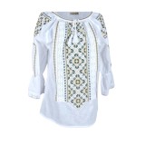 Bluza tip ie dama RDB2, alb pur/verde , marimea XL