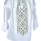 Bluza tip ie dama RDB2, alb pur/verde , marimea M
