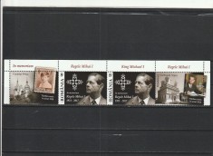ROMANIA 2017 LP 2173 IN MEMORIAM MIHAI I 2 TIMBRE CU VINIETELE DIN COALA DE POSTA MNH NESTAMPILATE