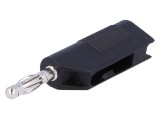 Conector banană 4mm 10A 60VDC negru pentru cablu max 4mm