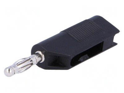 Conector banană 4mm 10A 60VDC negru pentru cablu max 4mm foto