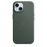 Husa de protectie FineWoven Case with MagSafe pentru iPhone 15, Evergreen, Apple