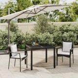 vidaXL Set mobilier de grădină cu perne, 3 piese, negru, poliratan 3184975