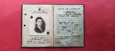 Bucuresti Bukarest Carnet de lucrator Tamplar Binale 1940 foto