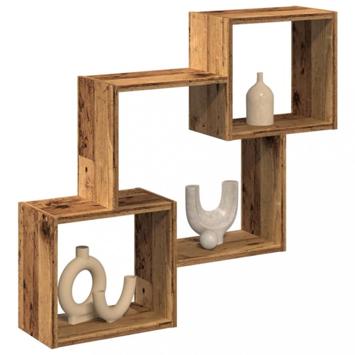 Gossi dulap de perete, lemn vechi, 78x18x71 cm, lemn prelucrat