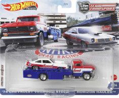 HOT WHEELS TRANSPORTATOR HORIZON HAULER CU MASINUTA CHEVROLET VEGAS STOCK... foto