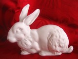 BIBELOU FIGURINA PORTELAN MAT BISCUIT REICHENBACH GERMANIA IEPURE IEPURAS