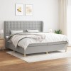 VidaXL Pat box spring cu saltea, gri deschis, 200x200 cm, textil 3128869
