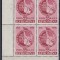 1958 LP 468 - 40 ANI DE LA LUPTELE MUNCITORILOR DECEMBRIE 1918 BLOC 4 TIMBRE MNH