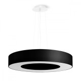 Lustre Saturn Negru Țesătură/Pvc/Otel 5 Becuri Rotunde Minimalist De Interior