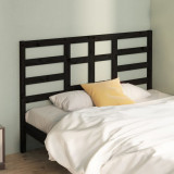 Tăblie de pat, negru, 126x4x104 cm, lemn masiv de pin, vidaXL