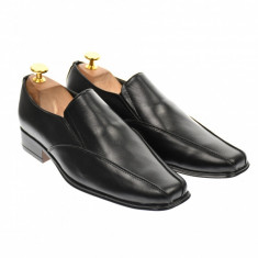 Pantofi barbati eleganti,casual din piele naturala neagra - 1EN foto
