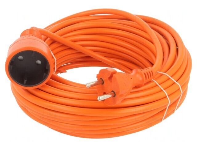 Prelungitor alimentare 20m portocaliu PVC 2x1,5mm2
