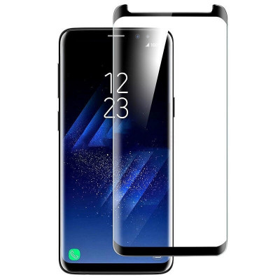 Folie de Sticla 3D Full Glue Pentru SAMSUNG Galaxy S9, Negru, Case Friendly Blue Star foto